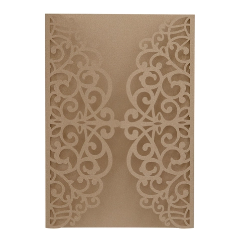 Laser Cut Wedding Invitations Cover Glitter Paper European Hollow Engagement Greeting Cards For Marriage Party Celebration