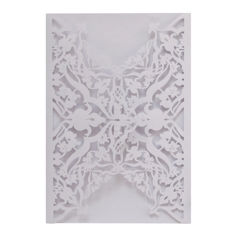 European Laser Cut Wedding Invitation Covers Hollow Floral Invitations Envelopes Pearlescent Paper Card Covers For Wedding Party Banquet Ceremony