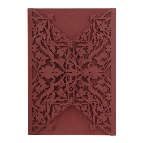 European Laser Cut Wedding Invitation Covers Hollow Floral Invitations Envelopes Pearlescent Paper Card Covers For Wedding Party Banquet Ceremony
