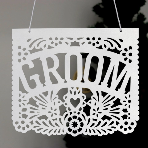 Mexicaanse Stijl Laser Gesneden Huwelijksbanner Bruidegom Bruid Holle Papieren Slinger Roos Huwelijksfeest Decoraties