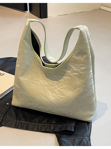 Sac à Épaule Hobo pour Femmes Grande Capacité en Cuir PU Texture Plissée Minimaliste Sac Fourre-Tout pour Femmes