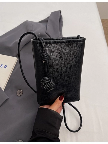 Women Mini Mobile Phone Crossbody Bag Lychee Pattern PU Leather Fashion Vertical Square Small Bag With Braided Knot Strap