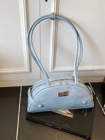 Sac Sous le Bras Rétro pour Femmes en Simili Cuir Crocodile Sac à Bandoulière Tendance avec Double Sangle Sac à Main