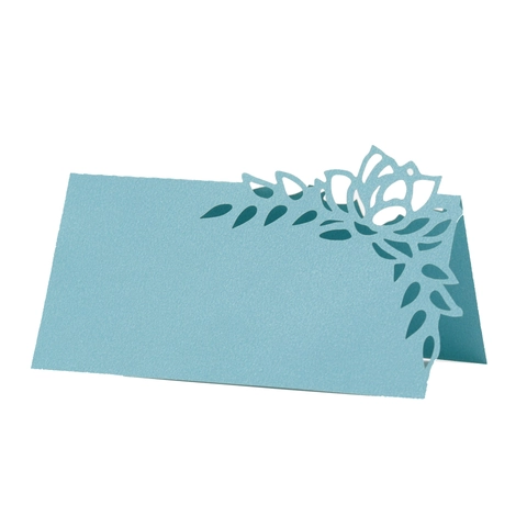 Laser Cut Rose Flower Place Cards Pearlescent Paper Table Name Cards Tent Style Seating Cards Wedding Banquet Party Decor