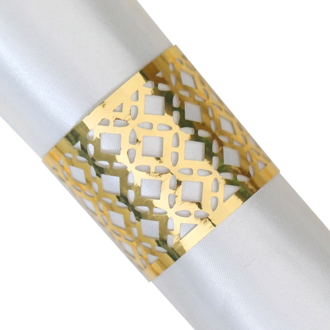 Ronds de Serviette en Papier Découpés au Laser Creux Motif Géométrique Décoration de Table pour Mariage Banquet Fête Hôtel Restaurant