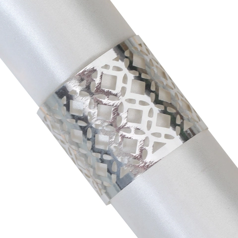 Ronds de Serviette en Papier Découpés au Laser Creux Motif Géométrique Décoration de Table pour Mariage Banquet Fête Hôtel Restaurant