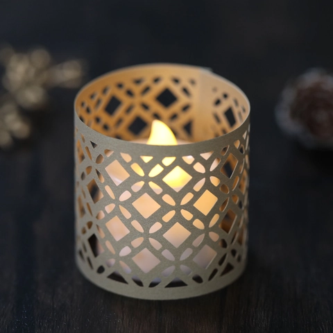 Laser Cut Hollow Geometric Paper Lamp Shade Only Without LED Candle For Tea Light Wedding Party Birthday Table Decoration