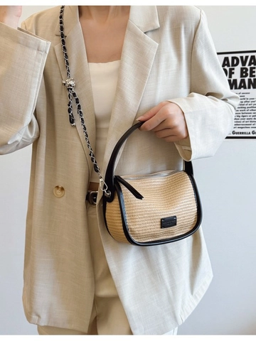 Damen Retro PU Leder Webstruktur Pillow Bag Nischendesign Kette Umhängetasche Mode Lässige Crossbody Tasche Für Den Alltag Urlaub