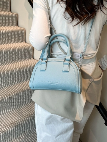 Sac Boston Mini en Cuir PU Galet pour Femmes Sac Bowling Élégant Porté Main Bandoulière Sac Oreiller Accessoire de Mode