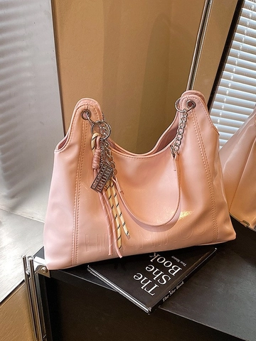 Bolso de Hombro de Gran Capacidad de Cuero PU para Mujer Brillante Cadena Bolso Tote Hobo Bolso de Mano para Uso Diario Oficina