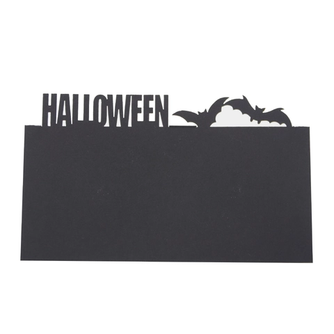 Halloween Pipistrello Intagliato Segnaposti in Carta per Decorazioni Tavola Festa Spaventosa Cartoncino Nero Etichette