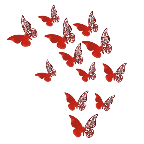 Paper Butterfly Wall Stickers Laser Cut Hollow Out Removable Mural Decals For Wedding Party Home Living Room Decor