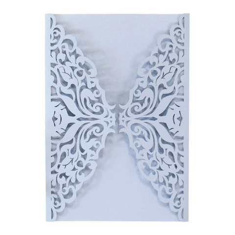 Copertura per Inviti Matrimonio in Carta Perlata Taglio Laser Design Intagliato in Stile Europeo per Festa Banchetto
