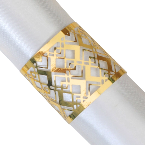 Ronds de Serviette en Papier Découpés au Laser Boucles de Porte-Serviettes Évidées Géométriques Pour Banquet de Mariage Fête Table à Manger