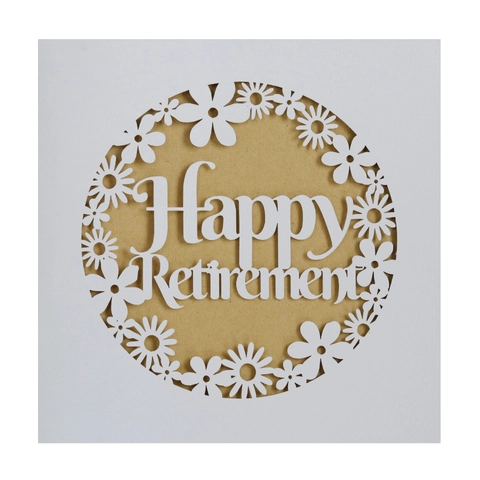 Laser Cut Happy Retirement Invitation Cards Pearl Paper Hollow Daisy Floral Greeting Card With Inner Sheet Envelope Party