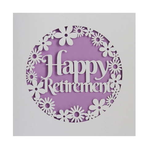 Elegante Lasergeschnittene Happy Retirement Einladungskarte Perglanzpapier Hohle Blumen Grußkarte Für Feier Party Bedarf