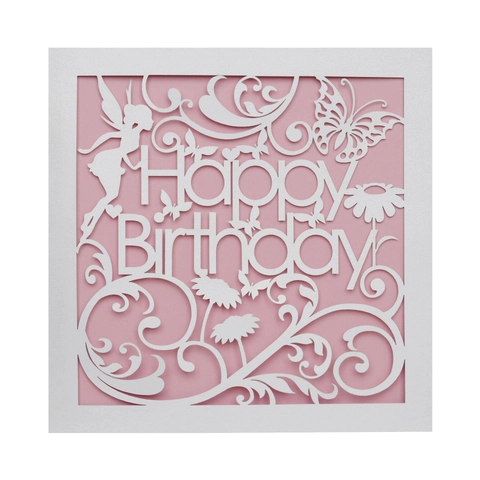 Biglietto di Auguri Compleanno Taglio Laser Farfalla Fata Carta Perlata Design Calato Stile Europeo per Festa di Compleanno