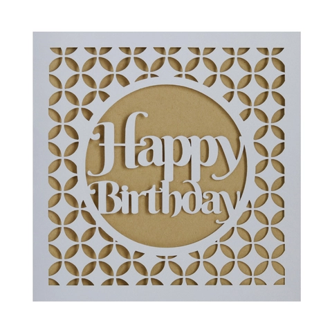 Set di Biglietti di Auguri di Buon Compleanno Tagliati al Laser Carta Perlata Biglietti di Invito Floreali Geometrici Vuoti per Festa di Compleanno
