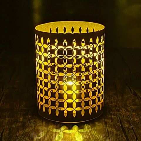 Paralume in Carta Kraft Taglio Laser Solo Senza Candela Elettronica Decorazione Festa Geometrica Copertura Luce