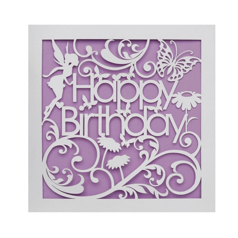 Biglietto di Auguri Compleanno Taglio Laser Farfalla Fata Carta Perlata Design Calato Stile Europeo per Festa di Compleanno