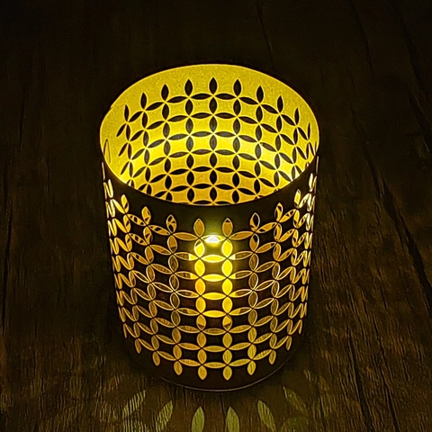 Paralume in Carta Kraft Taglio Laser Solo Senza Candela Elettronica Decorazione Festa Geometrica Copertura Luce