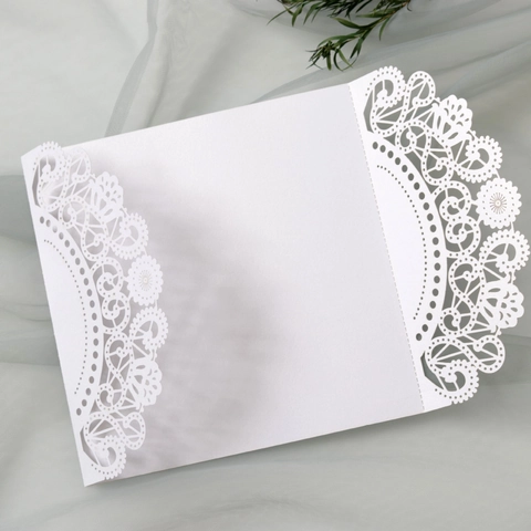 Eleganti Inviti in Stile Europeo Tagliati al Laser Intagliati Carta Perlata Copertine con Motivi Floreali per Matrimonio Compleanno Festa Eventi Formali