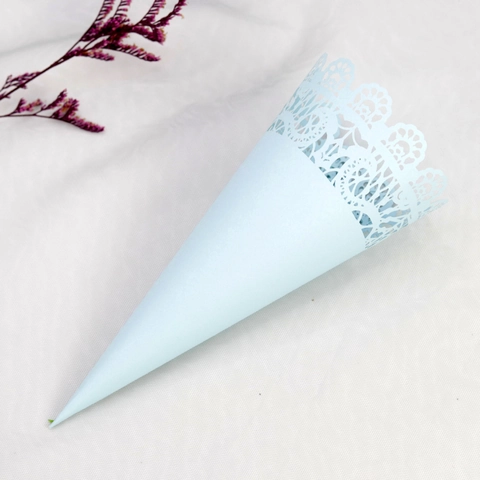 Coni per Confetti Matrimonio in Pizzo Traforato Stile Europeo Fai da Te in Cartone per Cerimonia Nuziale Decorazione Festa