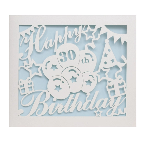 Laser Cut Happy Birthday Card Hollow Out Pearlescent Paper Greeting Card Birthday Party Invitation Card For 13th 16th 21st 30th