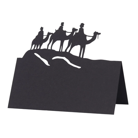 Laser Geschnitten Kamel Silhouette Platzkarten Kraftpapier 3D Faltbar Namenskarten Für Weihnachten Hochzeit Tisch Deko