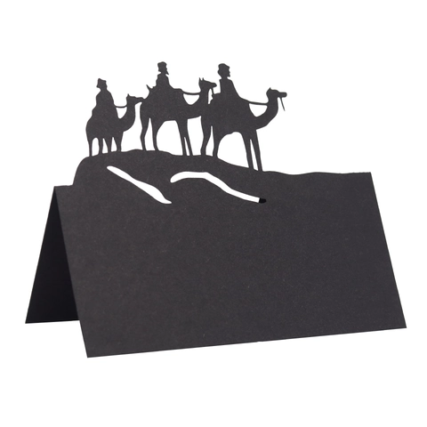 Laser Geschnitten Kamel Silhouette Platzkarten Kraftpapier 3D Faltbar Namenskarten Für Weihnachten Hochzeit Tisch Deko