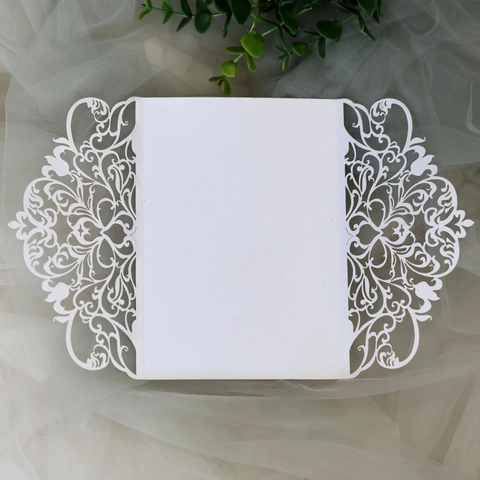 Europäischer Stil Laser-Geschnitten Hochzeit Einladungen Hohl Floral Grußkarte Set Für Ehe Verlobung Party Feier