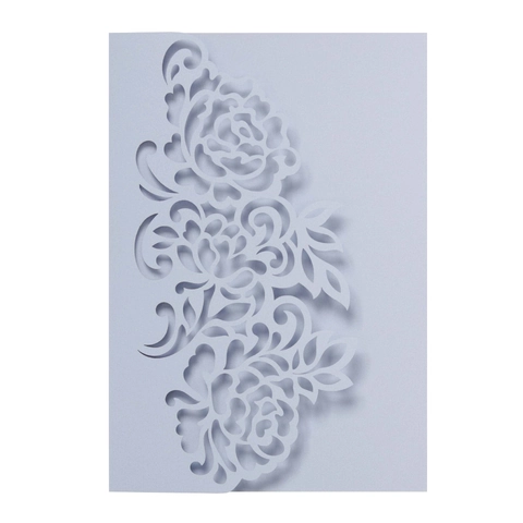 Elegant Laser Cut Wedding Invitation Cards Pearl Paper Hollow Rose Floral Greeting Card For Engagement Valentine Day