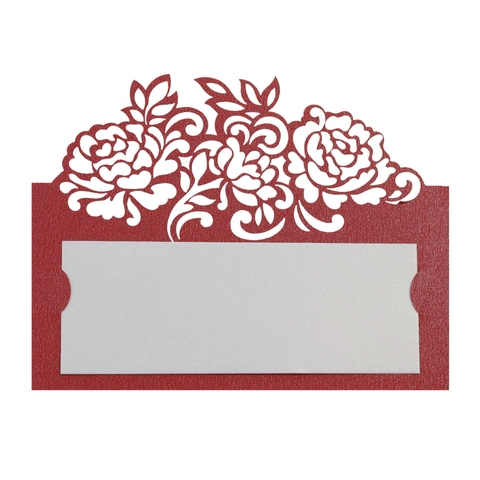Marque-places Découpés au Laser Rose Évidée Papier Perlé Banquet de Mariage Table Cartes de Nom Décoration de Fête