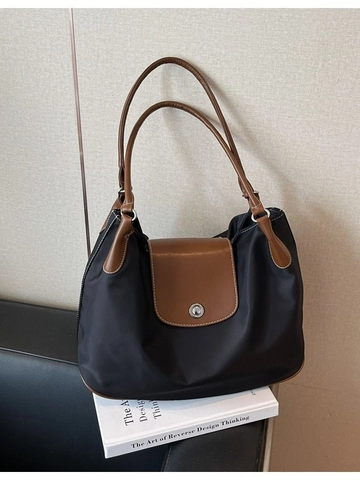 Sac Cabas en Toile Grande Capacité pour Femmes Style Coréen Minimaliste Sac à Épaule Quotidien Avec Garniture en Cuir Synthétique