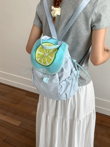 Sac à Dos en Nylon Motif Fruits pour Femmes Filles Sac d'École Décontracté Léger Imprimé Pastèque Fraise Citron Tomate