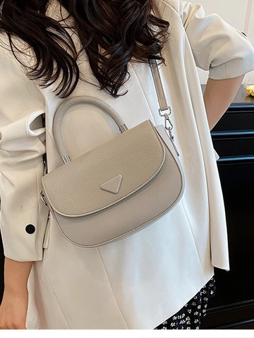Sac à Bandoulière Vintage en Cuir PU de Luxe Pour Femmes Design Triangle Petit Sac Carré Patchwork Surpiqûres Sac à Main