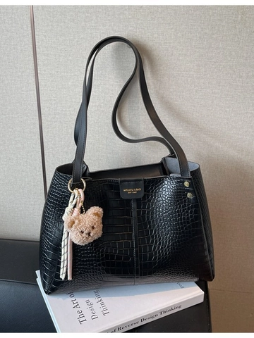 Sac Cabas Femme Mode Motif Crocodile en Cuir PU Grande Capacité Minimaliste Sac à Main Gaufré pour Trajet Quotidien Décontracté
