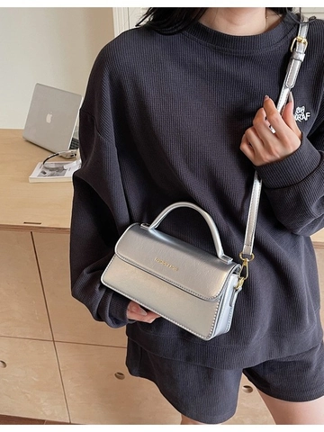 Bolso Cuadrado Pequeño de Cuero PU de Moda para Mujer Color Sólido Vintage Bolso de Hombro Cruzado para Viaje Diario Bolso de Mujer