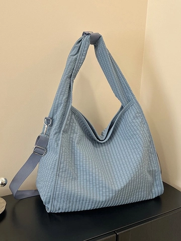 Women Large Capacity Canvas Gingham Tote Bag Japanese Casual Crossbody Shoulder Bag Versatile Checkered Travel Shopping Bag