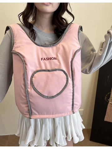 Sac à Dos Matelassé Cœur pour Femmes Mode Broderie Lettres Grande Capacité Sac Seau Léger Voyage Quotidien Décontracté