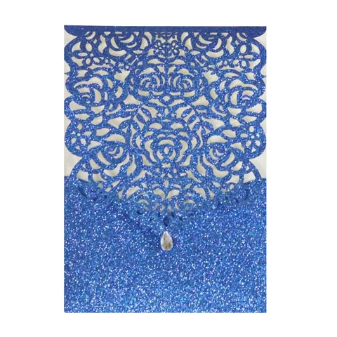 Laser Cut Hollow Rose Glitter Paper Wedding Invitation Cover Elegant European Invitation Holder For Engagement Valentine Party