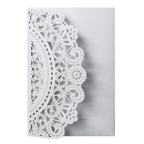 Europäischer Stil Lasergeschnitten Hochzeitseinladungen Hüllen Hohl Spitze Perlmuttpapier Einladungskarten Für Hochzeit Party