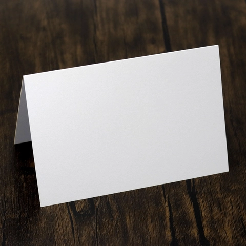 250G Wedding Party Place Cards Blank Folding Table Name Cards Pearlescent Cardstock Seat Cards For Banquets Events White