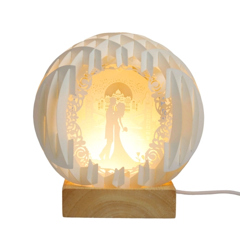 3D Ρομαντικό Shadow Box LED Φως Νυκτός Δημιουργική Διακοσμητική Λάμπα Χάρτινου Σκαλίσματος Για Δώρο Γάμου Αγίου Βαλεντίνου