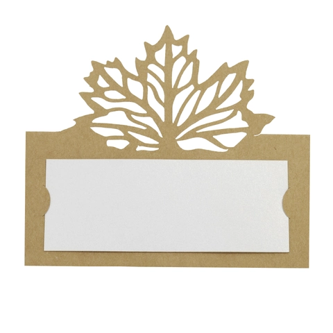 Marque-places Élégants en Forme de Feuille d'Érable Découpés au Laser pour Décoration de Table de Mariage Action de Grâce Cartes de Nom