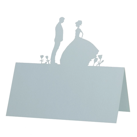 Laser Cut Wedding Place Cards Cardstock Bride Groom Silhouette Hollow Name Cards For Romantic Valentine Banquet Party Decoration