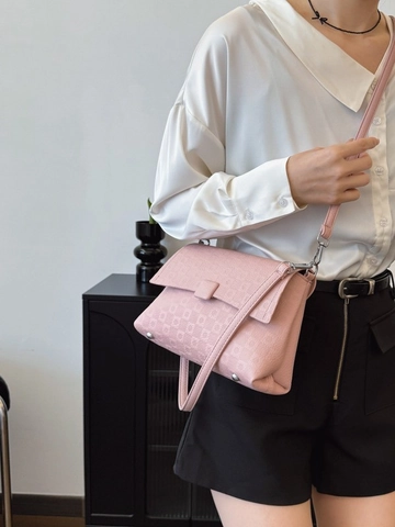 Vintage PU Leather Embossed Small Square Bag Women Stylish Flap Underarm Shoulder Bag Casual Crossbody Handbag With Silver Hardware
