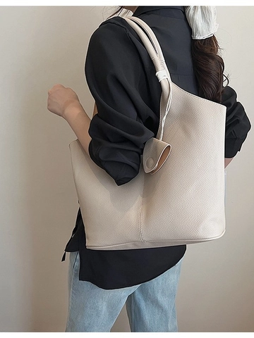 Borsa Tote da Donna Grande Capacità Minimalista in Pelle PU Trama Martellata Borsa a Spalla Hobo Casual Viaggio Lavoro