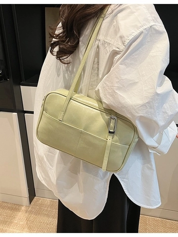 Sac à Épaule Vintage en Cuir PU pour Femmes Grande Capacité Style Boston Sac à Main Minimaliste Avec Bandoulière Réglable