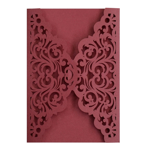 Élégantes Couvertures d'Invitation Européennes Découpées au Laser Papier Nacré Enveloppes d'Invitation de Mariage Pour Fête